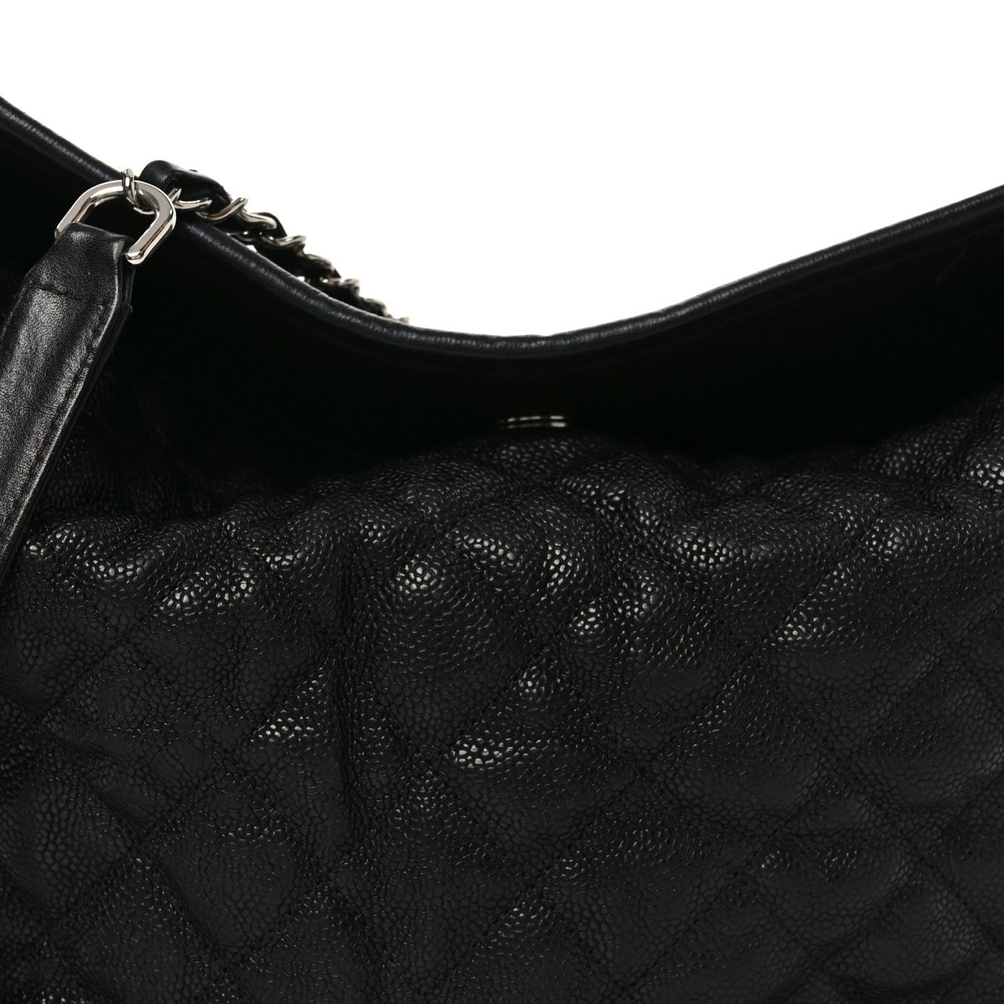 Caviar Quilted French Riviera Hobo Black