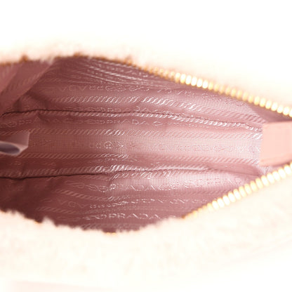 Shearling Nappa Mini Re-Edition Shoulder Bag Orchidea