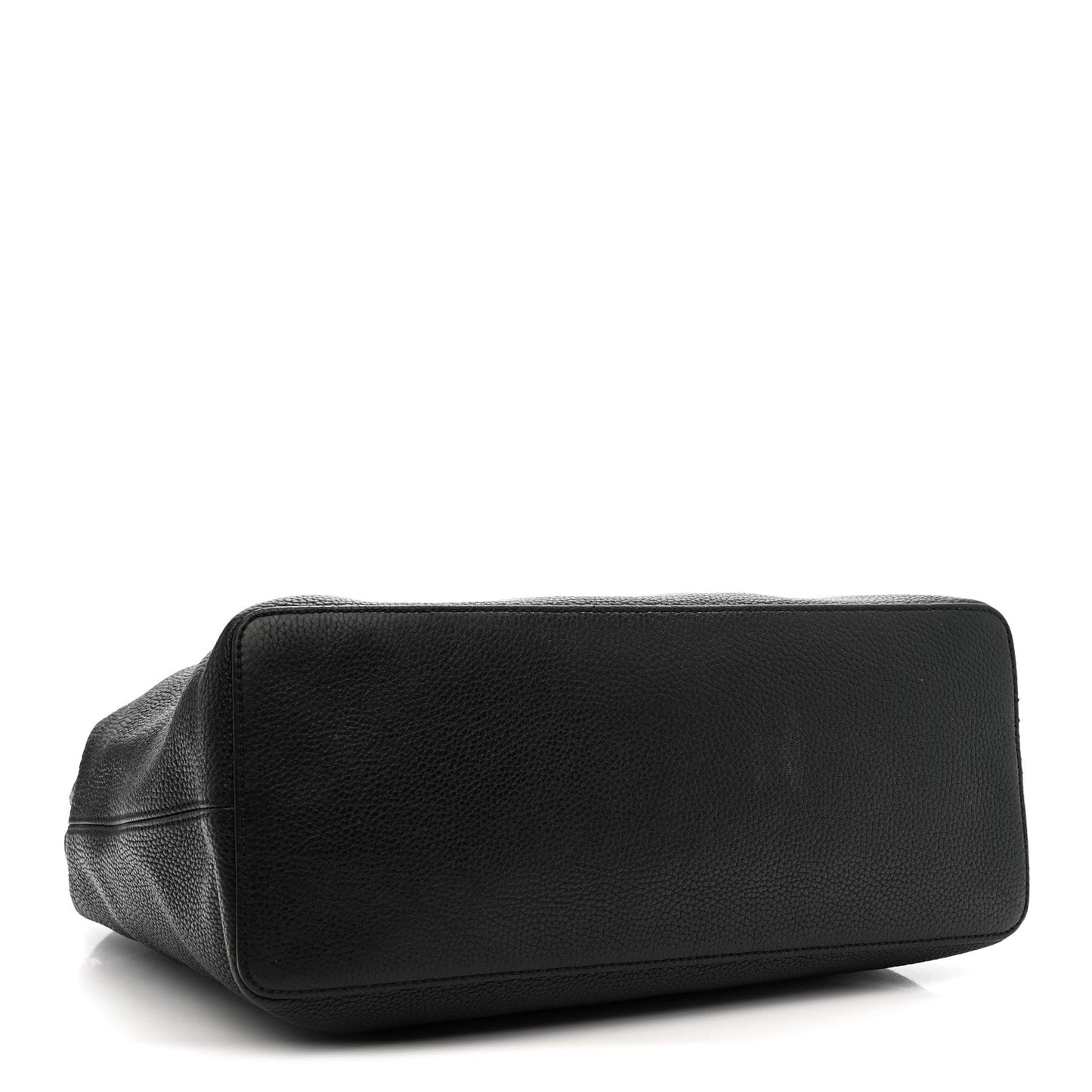 Pebbled Calfskin Large Soho Hobo Black