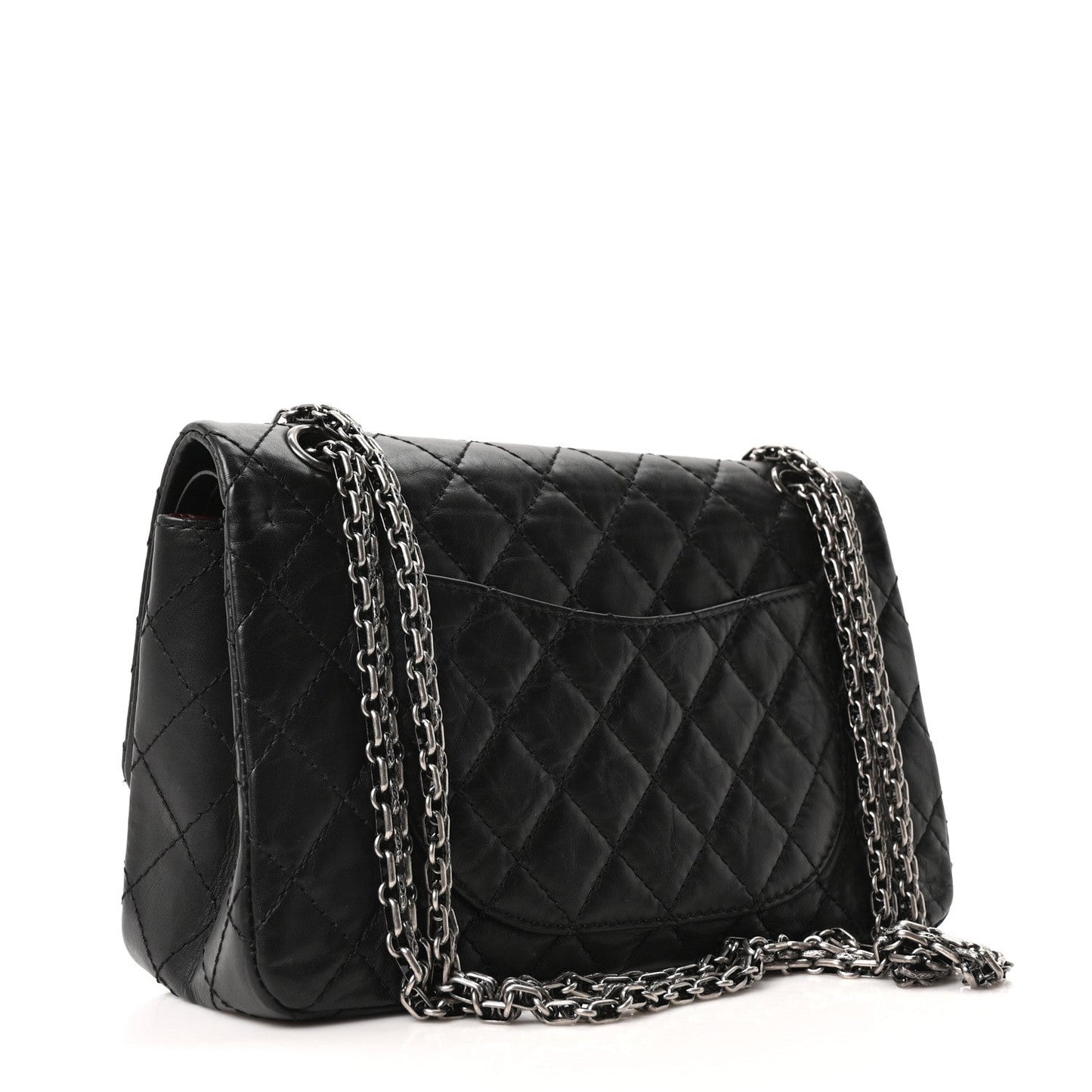 Aged Calfskin Quilted 2.55 Reissue 225 Flap Black