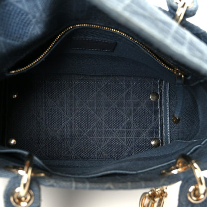 Canvas Embroidered Cannage Medium Lady D-Lite Denim Blue