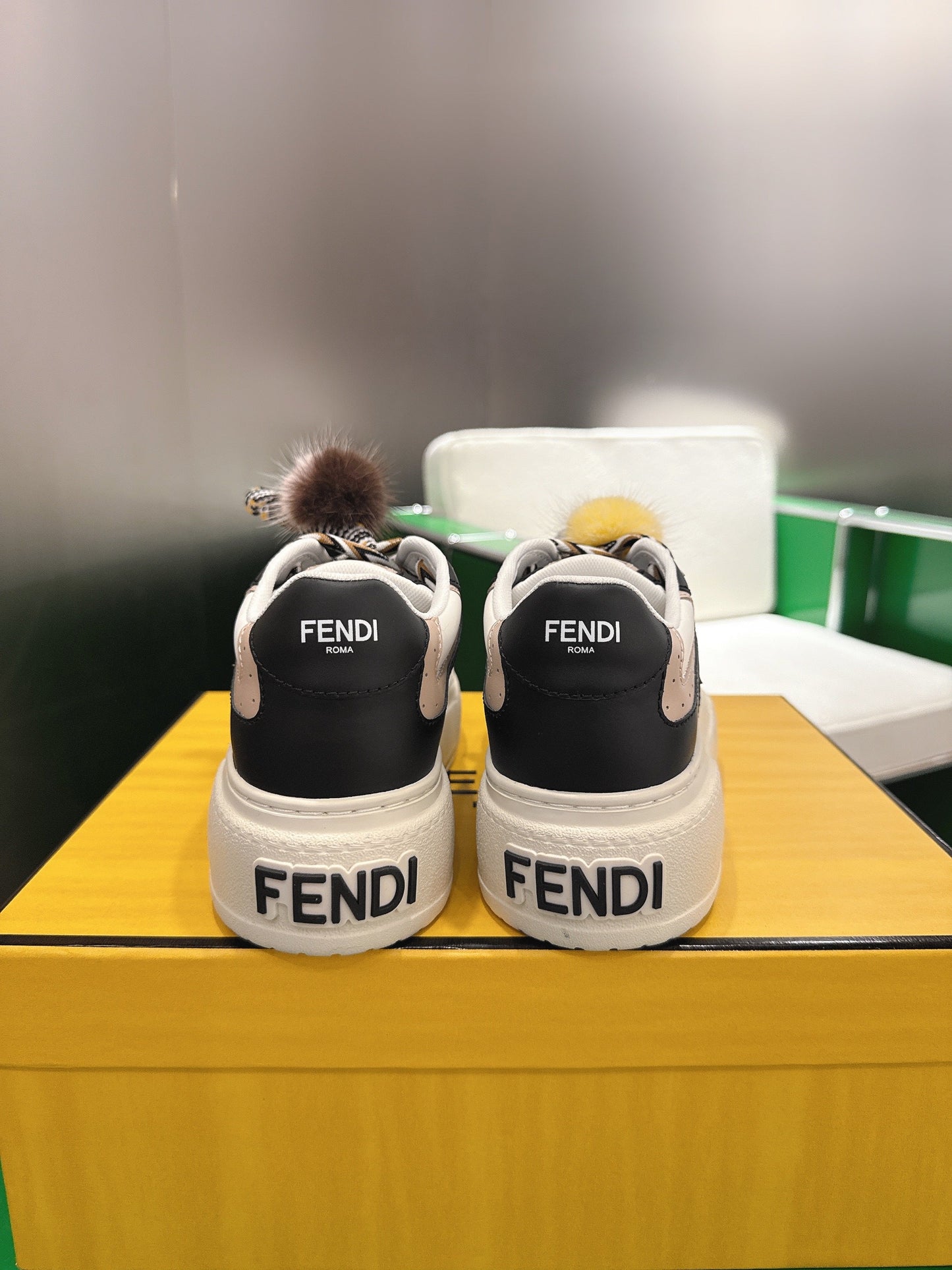 Fendi 2025 Match Platform Sneakers Black Leather 562576