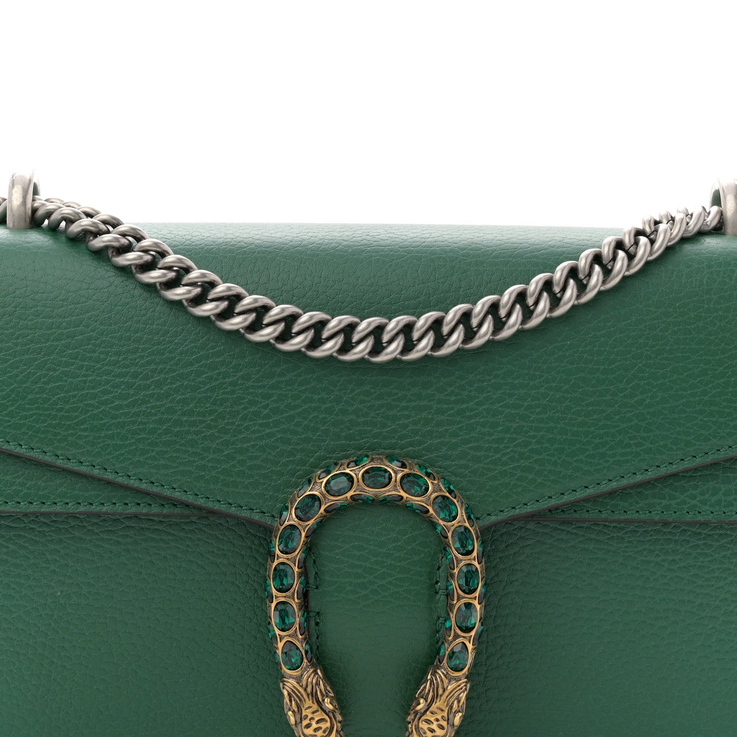 Pebbled Calfskin Small Dionysus Shoulder Bag Emerald