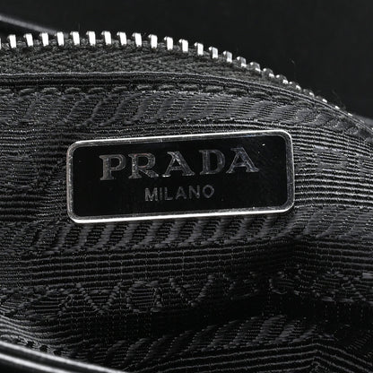 Saffiano Tessuto Nylon Chain Shoulder Bag Black
