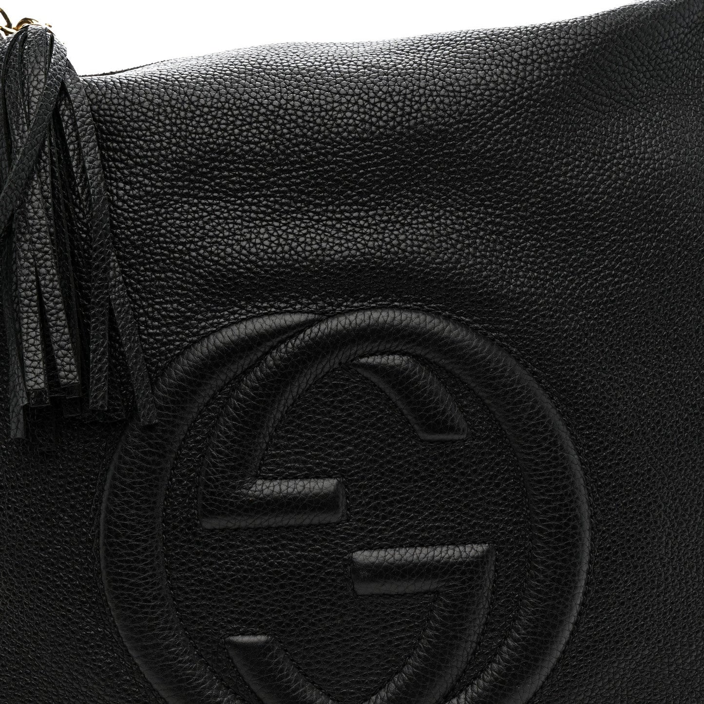 Pebbled Calfskin Large Soho Hobo Black