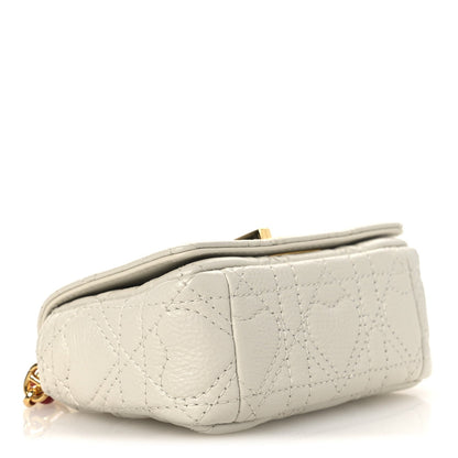 Calfskin Heart Cannage Dioramour Micro Bag Latte
