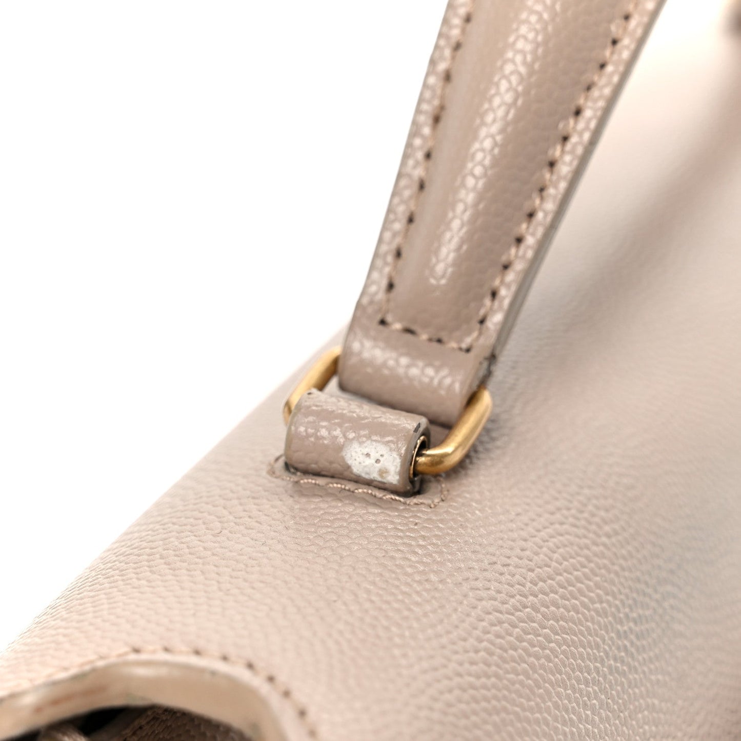 Grain de Poudre Medium Classic Monogram Cassandra Top Handle Dark Beige