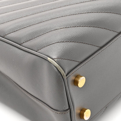 Grain De Poudre Matelasse Chevron Monogram Shopping Bag Fog