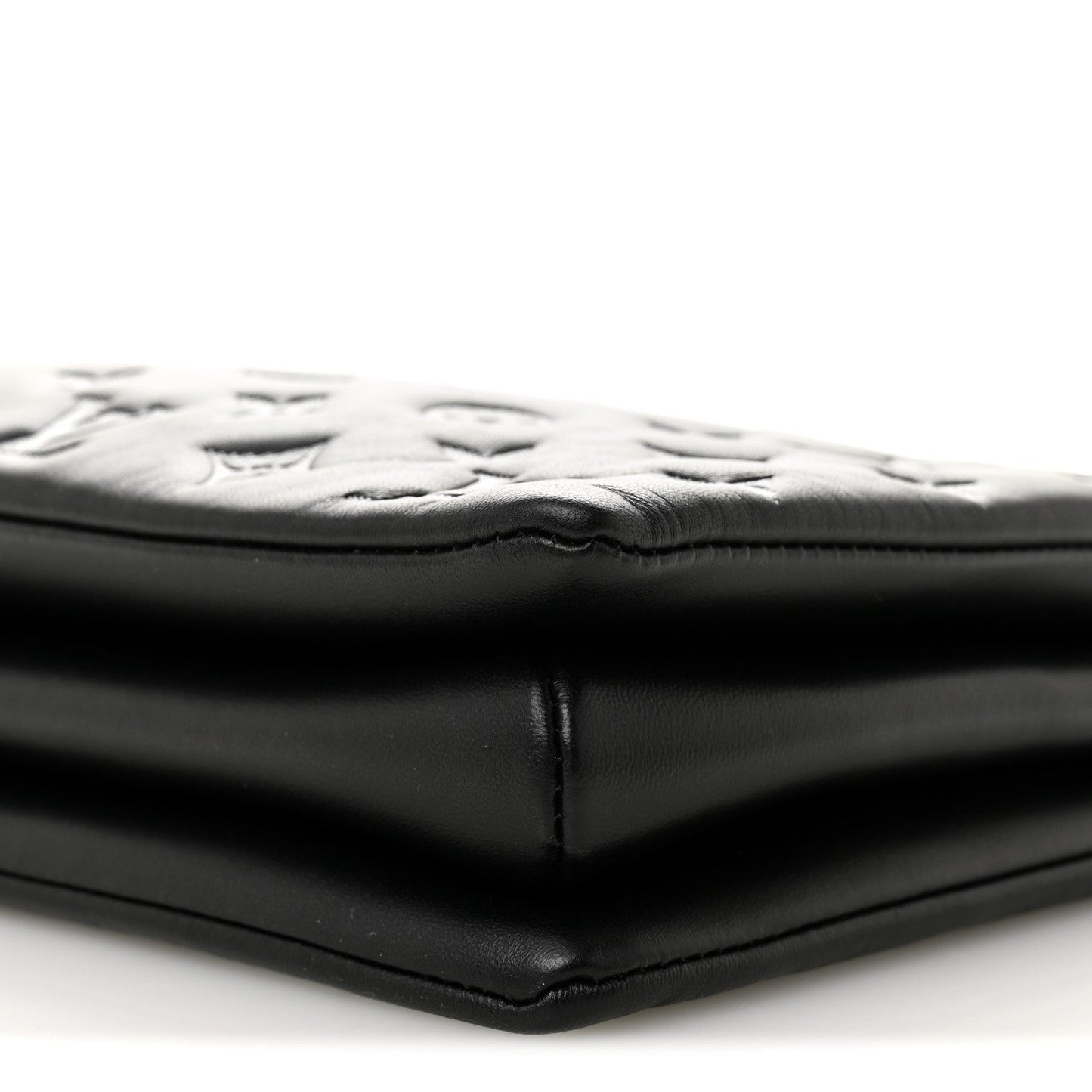 Lambskin Embossed Monogram Coussin MM Black Gray