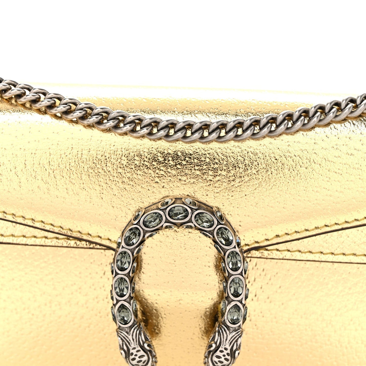 Metallic Calfskin Super Mini Dionysus Shoulder Bag Gold