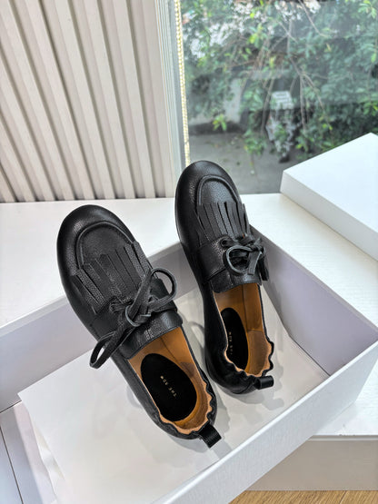 The Row 2025 Mary Jane Loafer Black Cowhide 549360