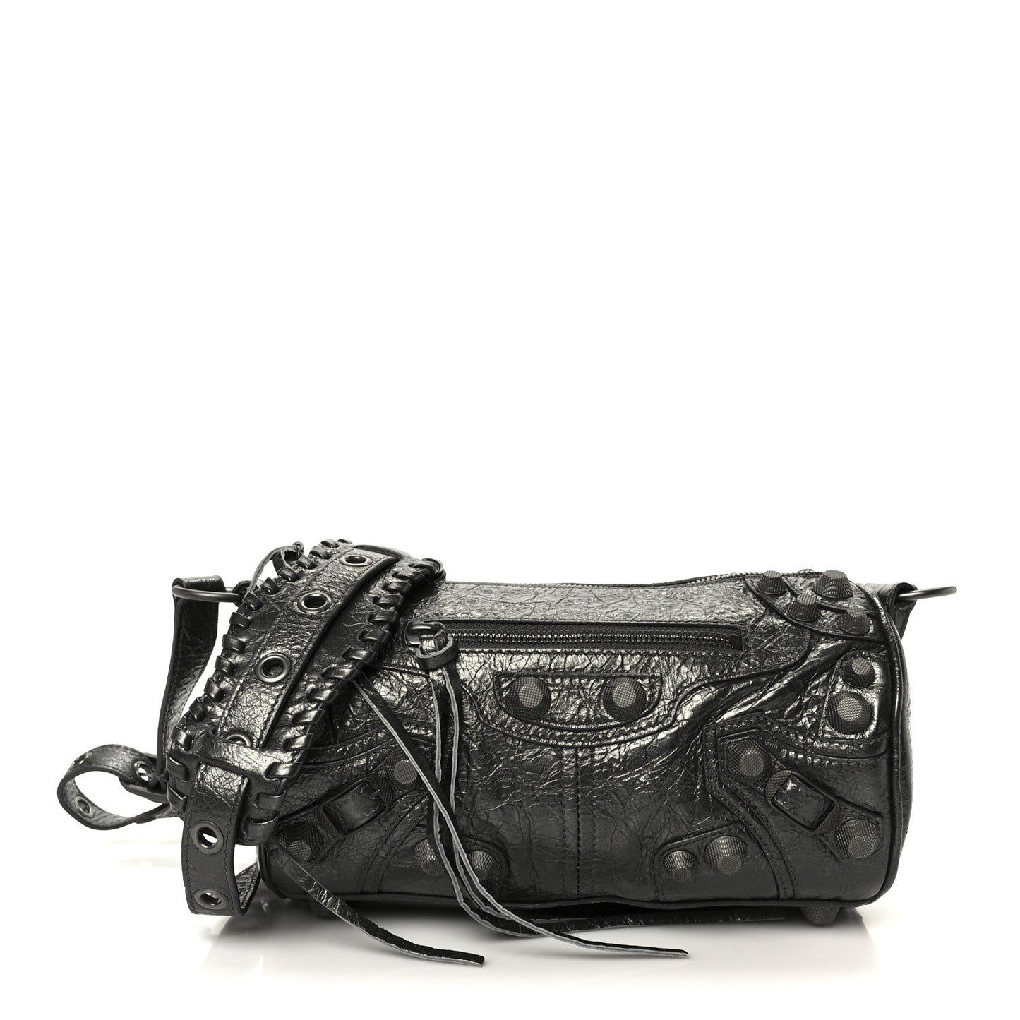 Agneau Arena Le Cagole Cylinder Bag Steel Grey