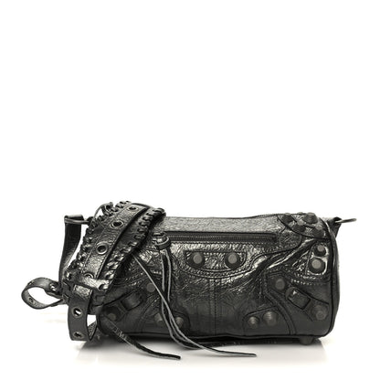 Agneau Arena Le Cagole Cylinder Bag Steel Grey