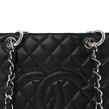 Caviar Quilted Grand Shopping Tote GST Black