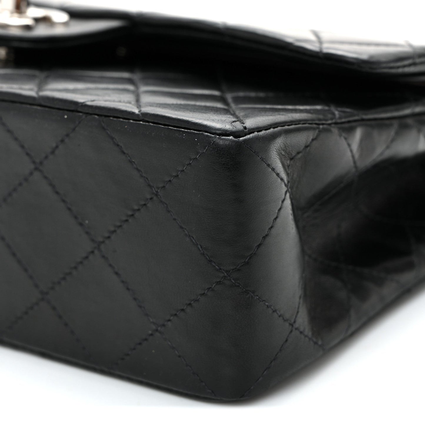Lambskin Quilted Small Double Flap Black