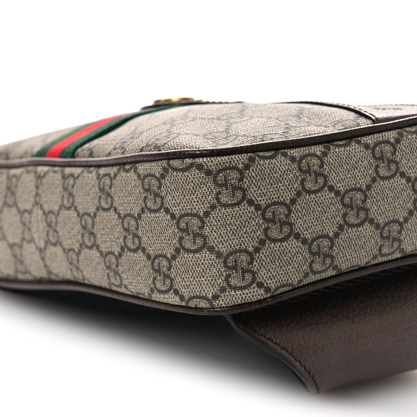 Soft GG Supreme Monogram Medium Ophidia Belt Bag Dark Brown