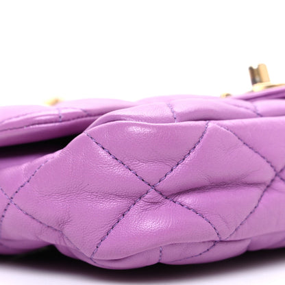 Lambskin Quilted Small CC Funky Town Flap Purple