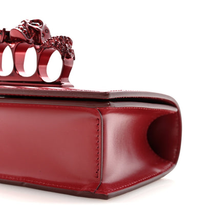 Calfskin Mini Jeweled Knuckle Satchel Red