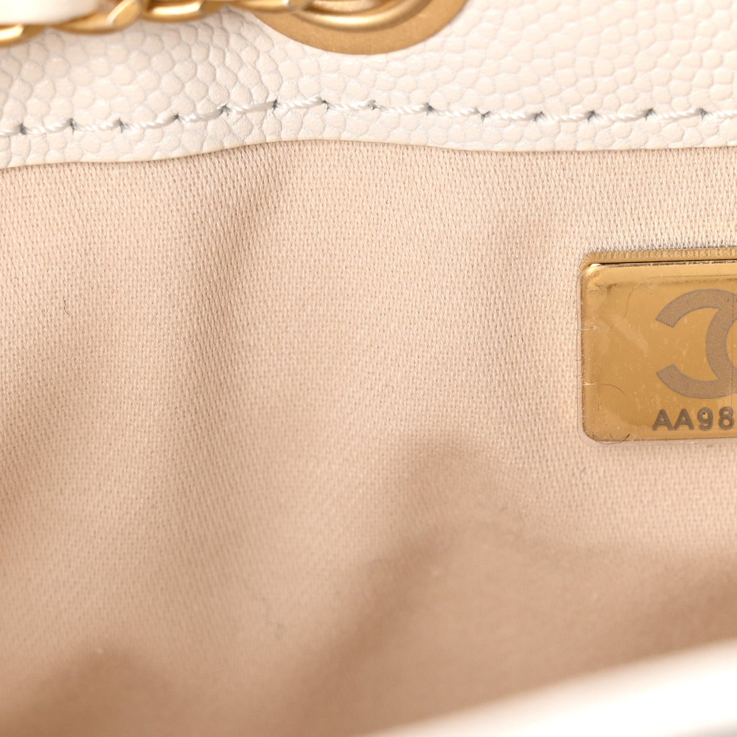 Caviar Quilted Mini Chanel 25 Handbag White