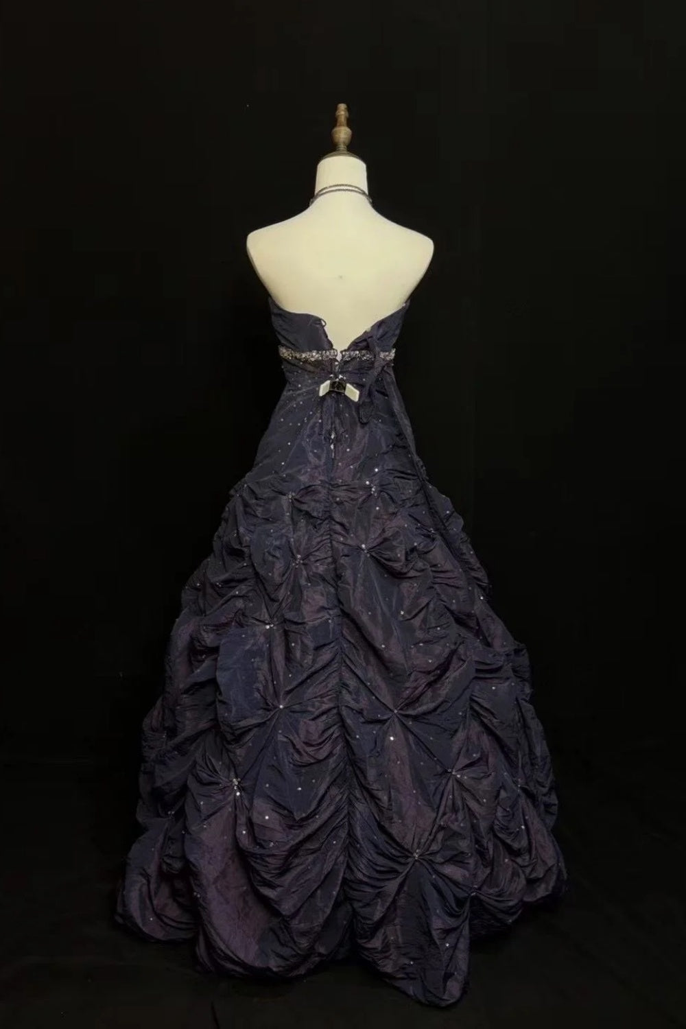 formaldressy-Purple Night Starry Sky Long Satin Ball Gown gh6294