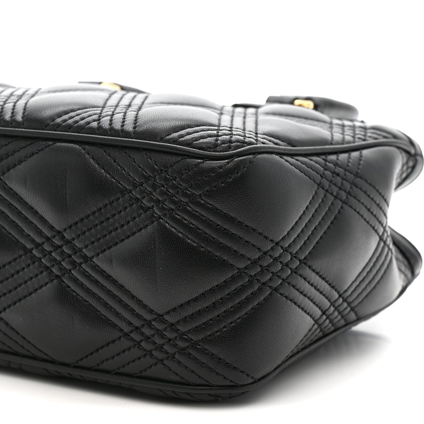 Calfskin Quilted Vlogo Small Top Handle Shoulder Bag Black
