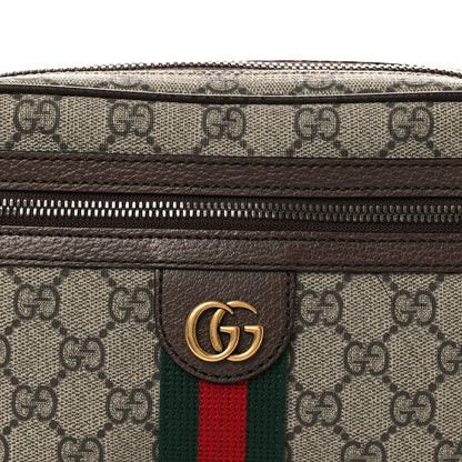 Soft GG Supreme Monogram Medium Ophidia Belt Bag Dark Brown