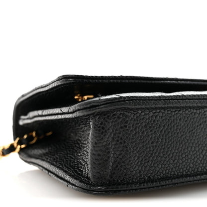 Caviar Quilted Wallet On Chain WOC Black