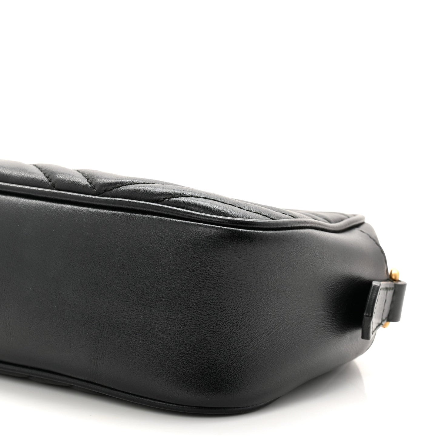 Calfskin Matelasse Small GG Marmont Chain Shoulder Bag Black