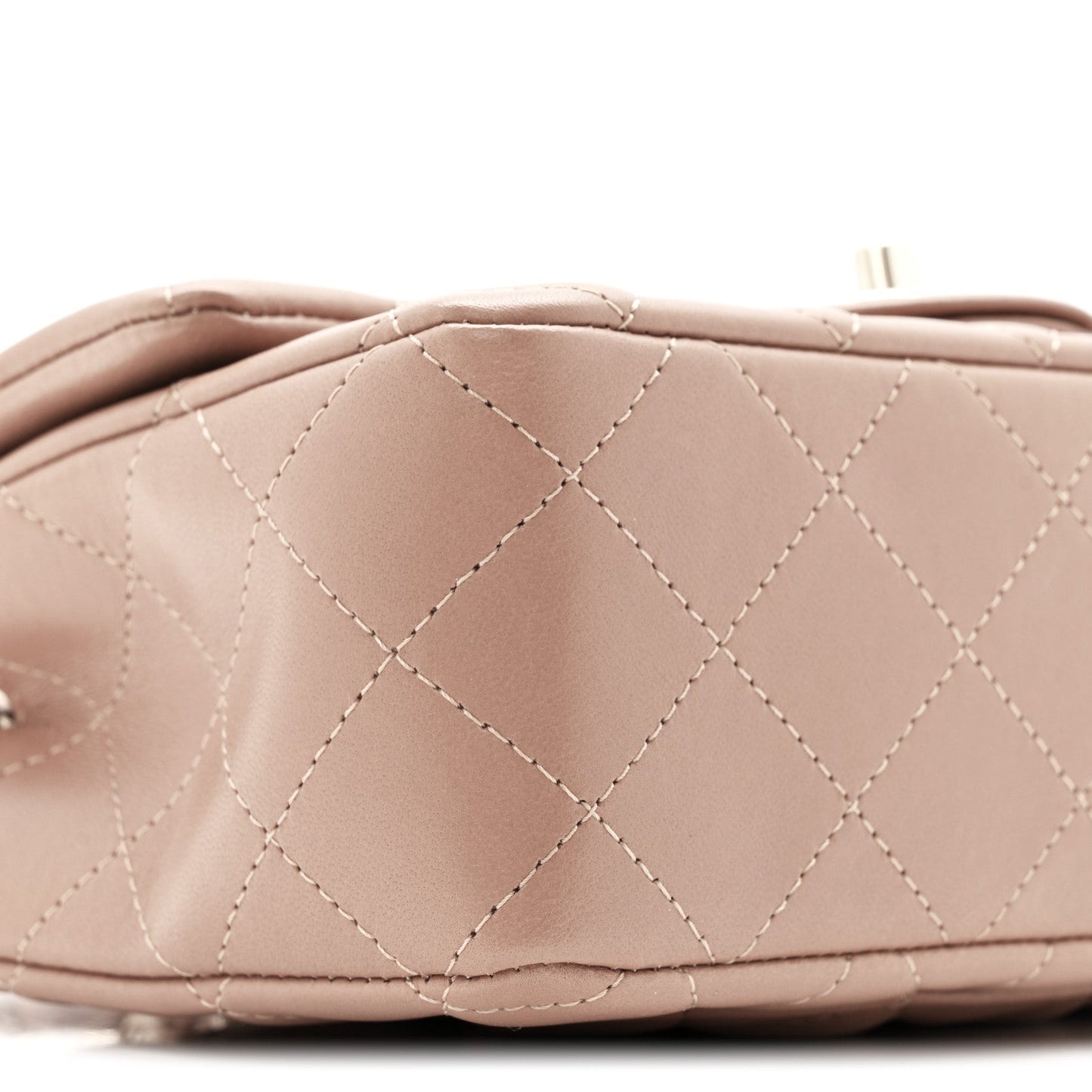Lambskin Quilted Mini Rectangular Flap Brown
