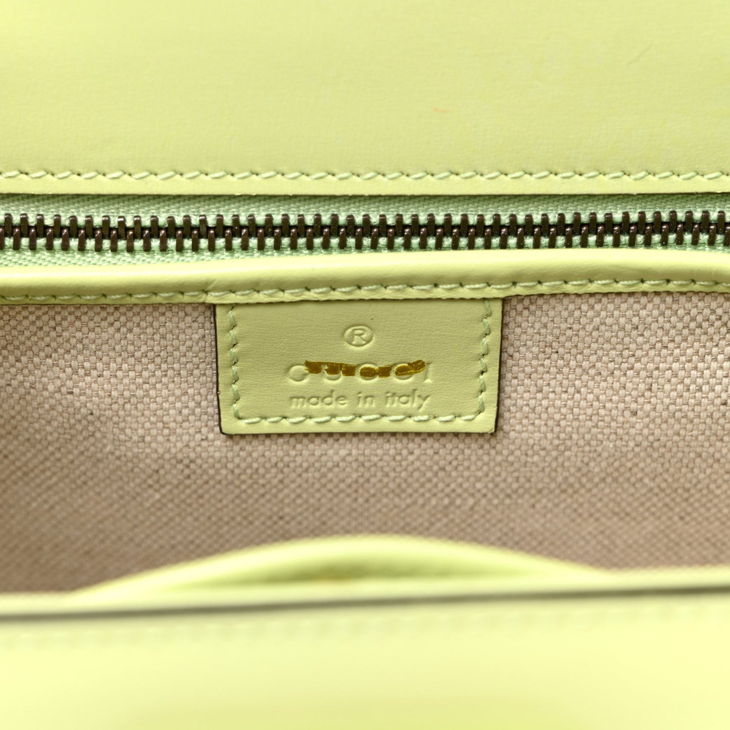 Boarded Dyana Lux Calfskin Web Small Bamboo 1947 Top Handle Bag Light Green