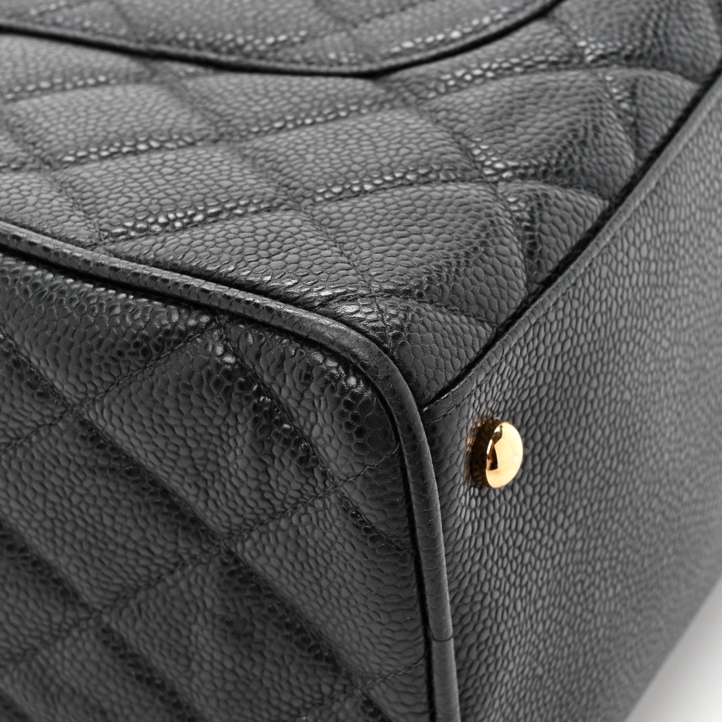 Caviar Quilted Large Bowler Black