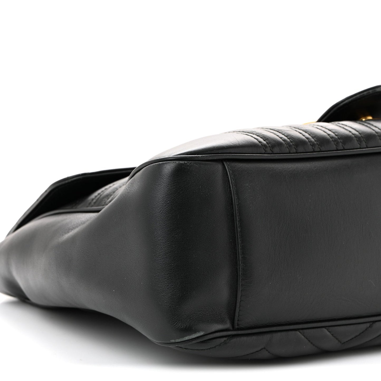 Calfskin Matelasse Large GG Marmont Shoulder Bag Black