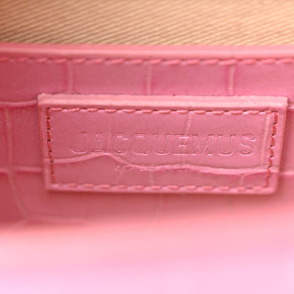 Calfskin Crocodile Embossed Le Bambino Long Pink