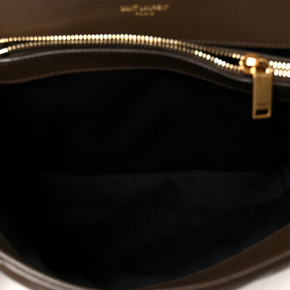 Calfskin Y Quilted Monogram Medium Loulou Chain Satchel Soil Brown