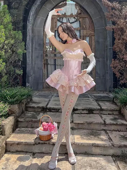 Pink Short Prom Dress with Lace Sweetheart Mini Birthday Party Dress     cg26078