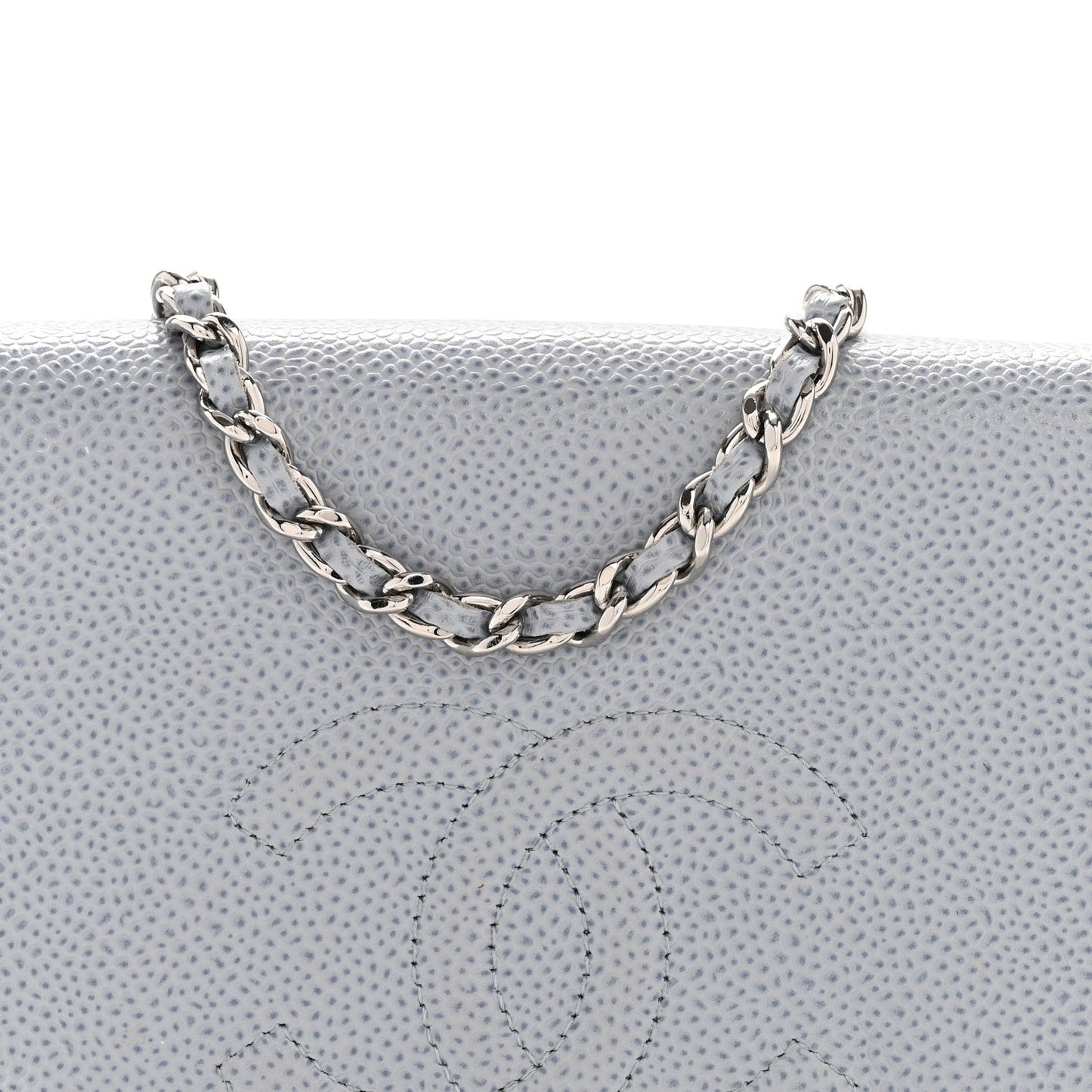 Caviar Half Moon Wallet On Chain WOC Light Blue
