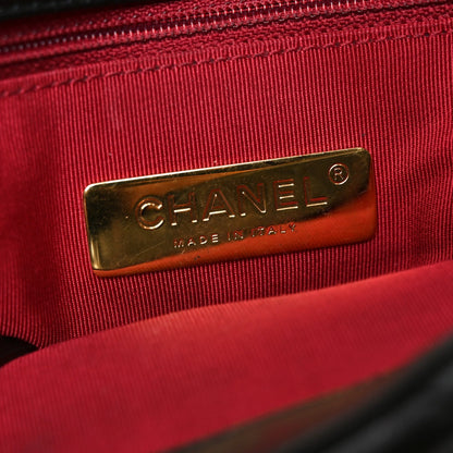 Goatskin Quilted Medium Chanel 19 Flap Black