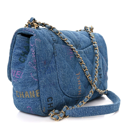 Denim Quilted Denim Large Mood Flap Blue Multicolor