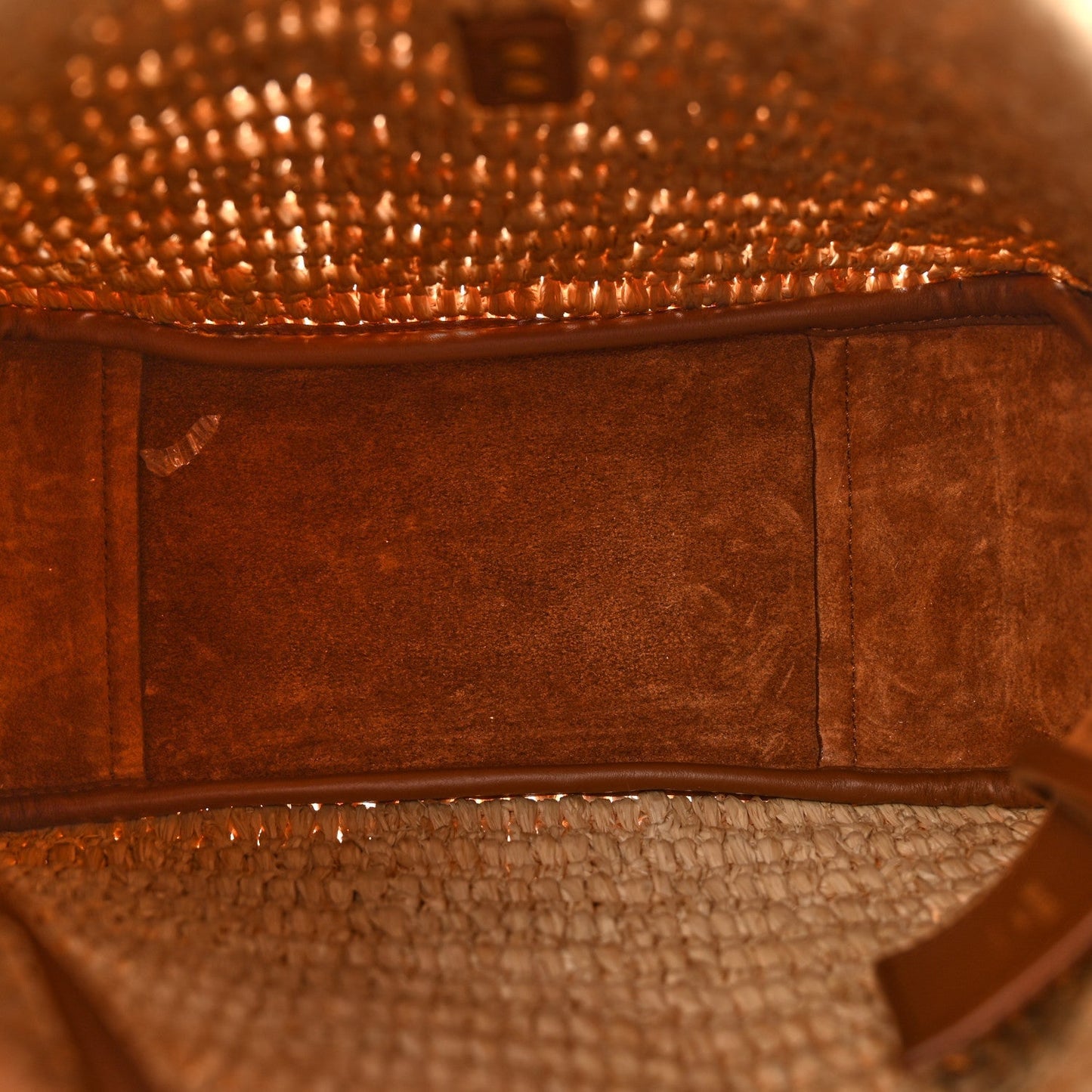 Raffia Calfskin Le 5 A 7 Small Hobo Natural Brick