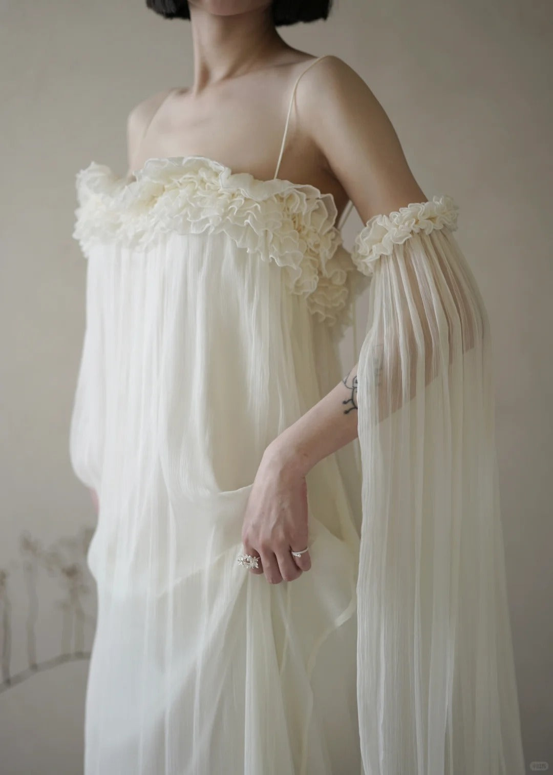 formaldressy--White fairy dress long chiffon dress gh5735