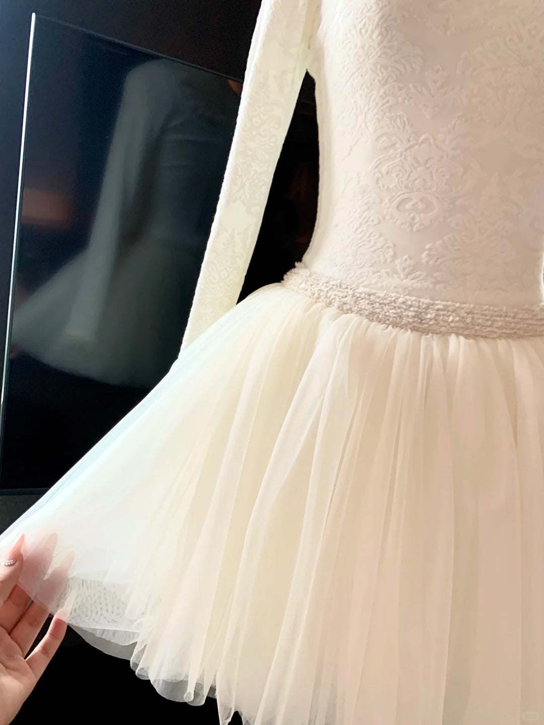 formaldressy-White short chiffon princess homecoming dress birthday party dress eighth grade dress French little princess ballet skirt gh5296