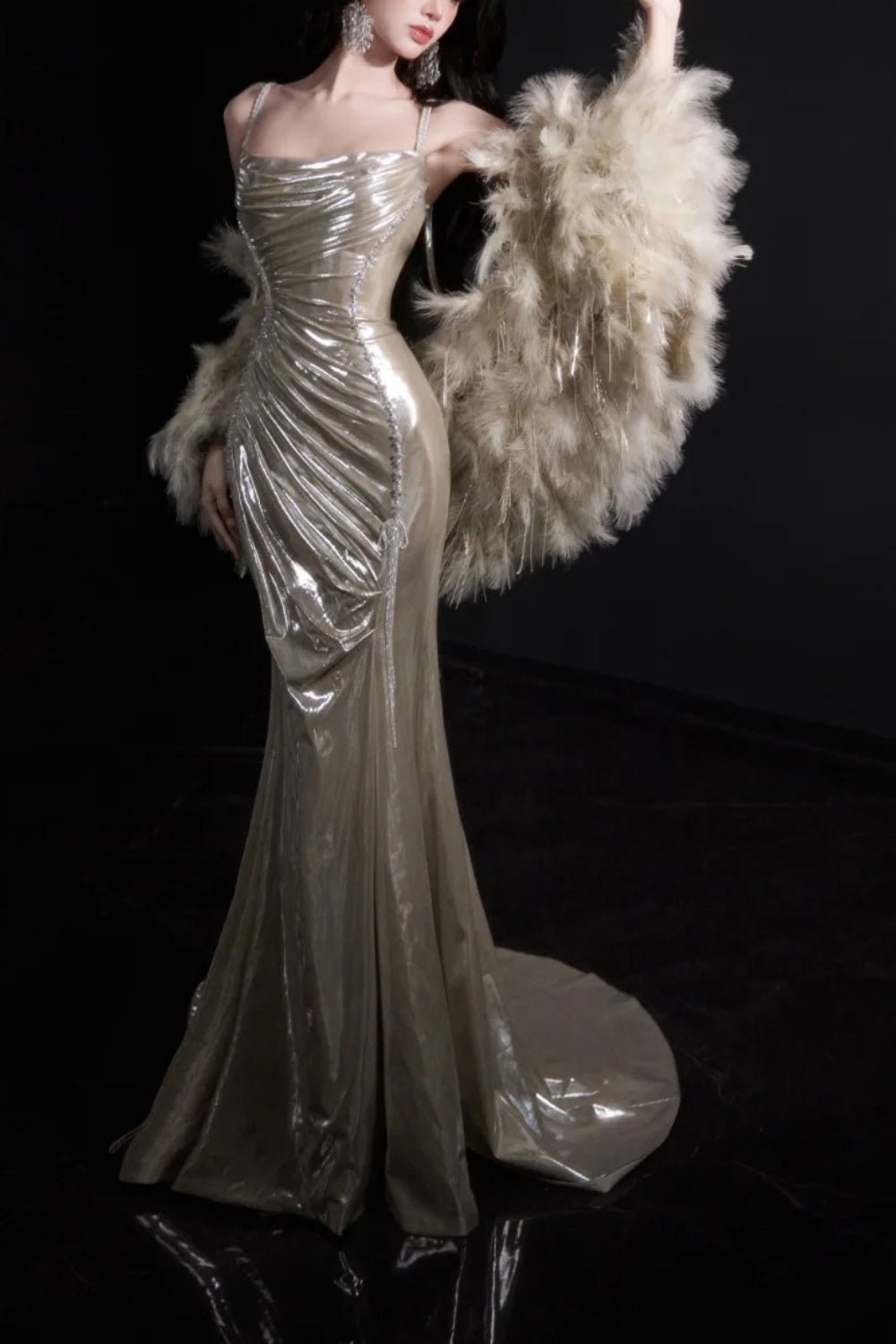 formaldressy-Elegant Satin Mermaid Fitted Prom Dress gh6234