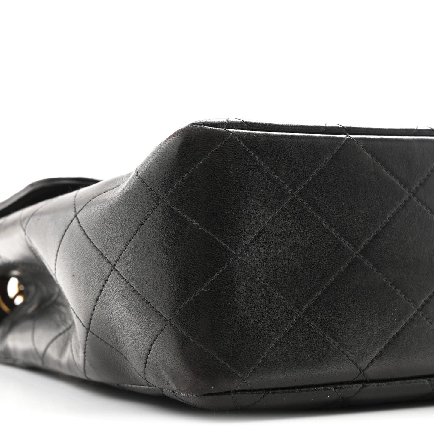 Lambskin Quilted Jumbo Single Flap Black