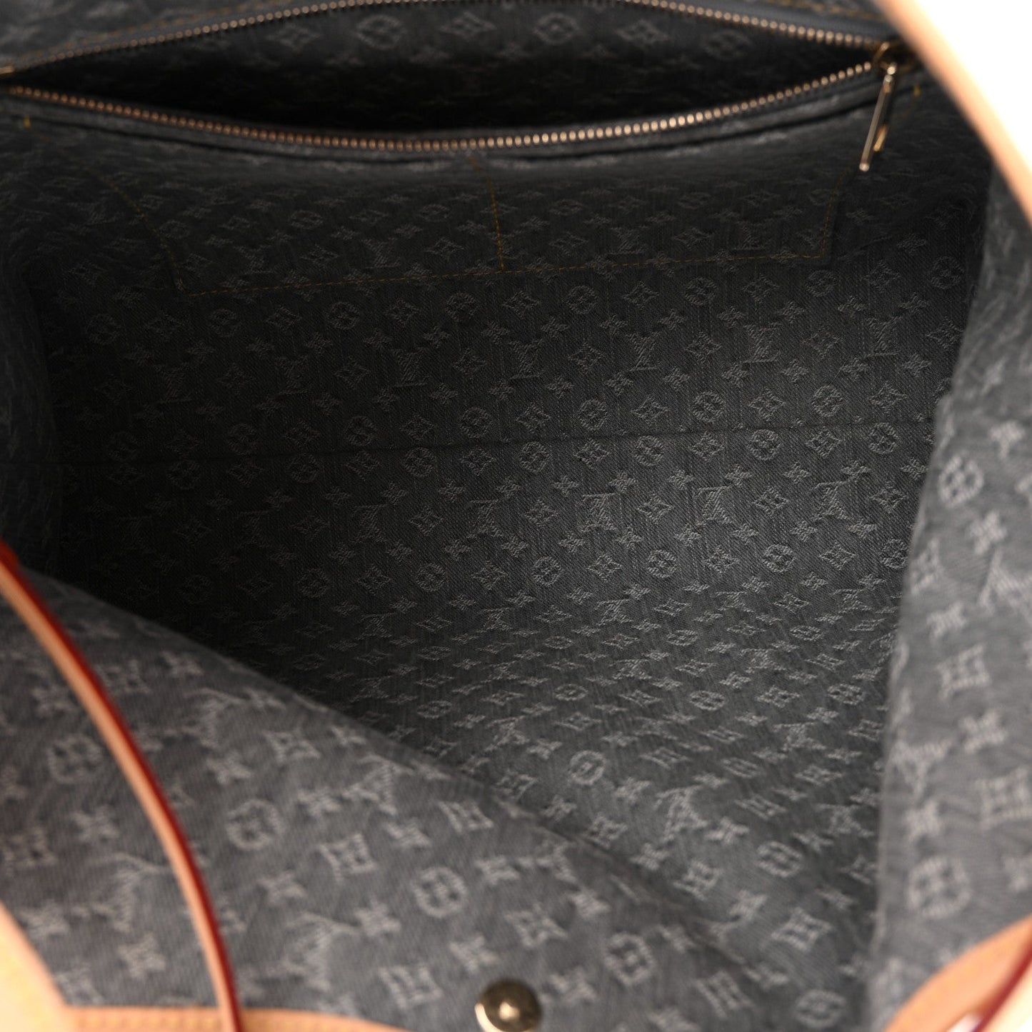 Monogram Denim CarryAll MM Washed Grey