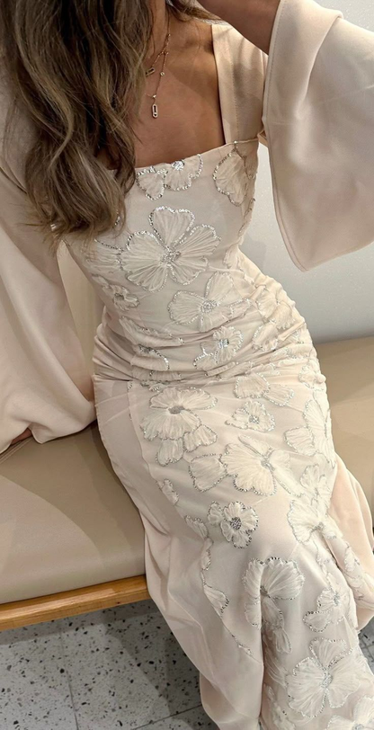 Classy Sheath Square Neck Long Prom Dresses Formal Summer Wedding Guest Dresses Wedding Guest Outfit cg26154