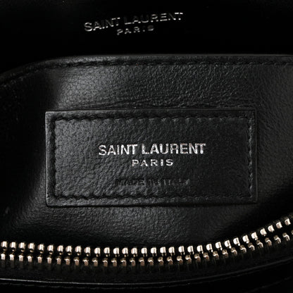 Calfskin Y Quilted Monogram Small Loulou Chain Satchel Black