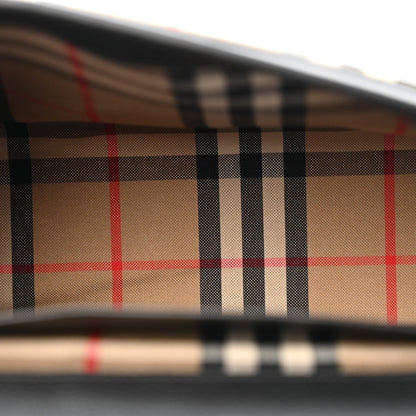 Grainy Calfskin Vintage Check Note Crossbody Bag Black