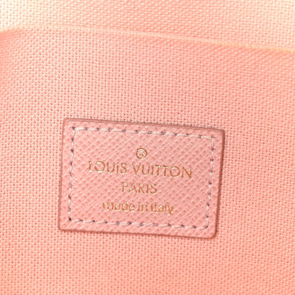Damier Azur Pochette Felicie Chain Wallet Rose Ballerine