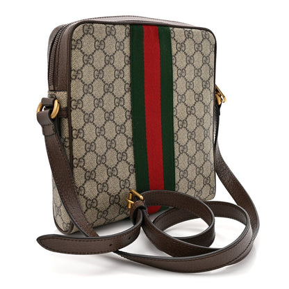 GG Supreme Monogram Web Small Ophidia Messenger Bag Brown
