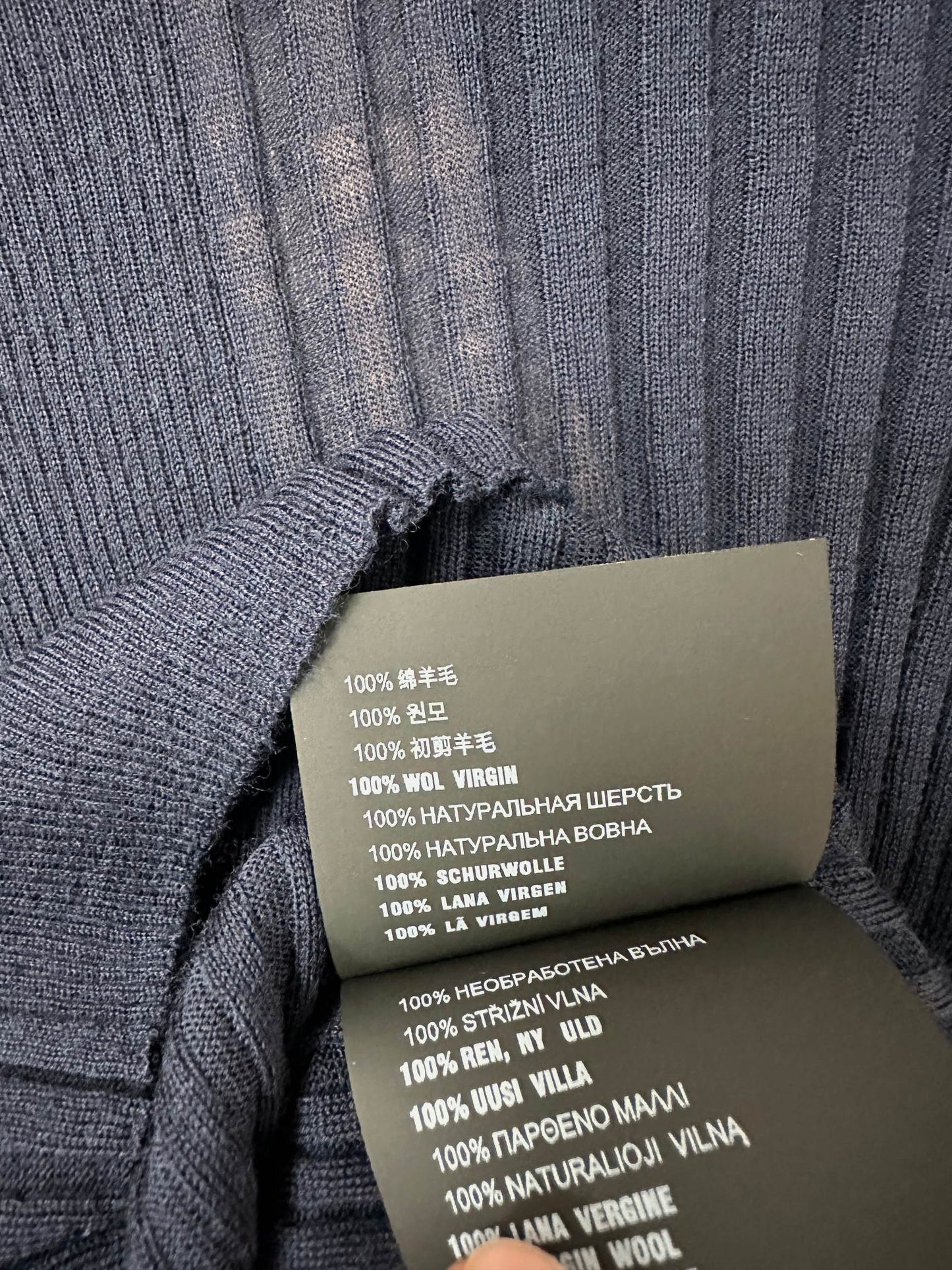 Miu Short-sleeved T-shirt Navy Blue Wool 345306